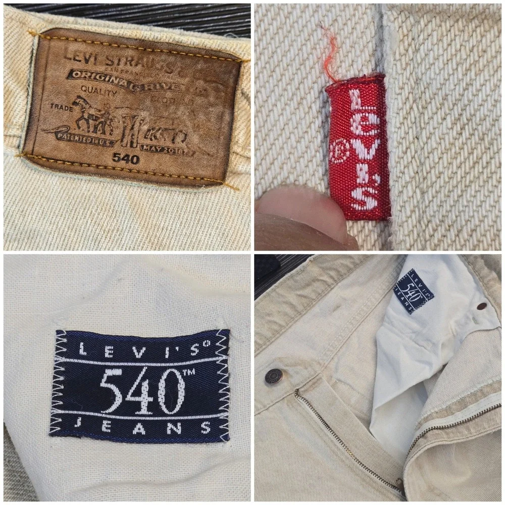 Vintage‎ 1991 Levis 540 Relaxed Fit Jeans Tan Khaki Denim Made in USA Mens 38x32